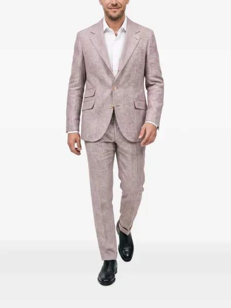 Costum Brunello Cucinelli în carouri alb