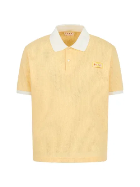 Polo Marni din jacard cu autograf galben