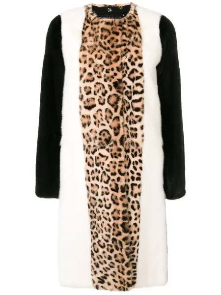 Palton de blană Giambattista Valli cu imagine cu imprimeu animal print cu blană