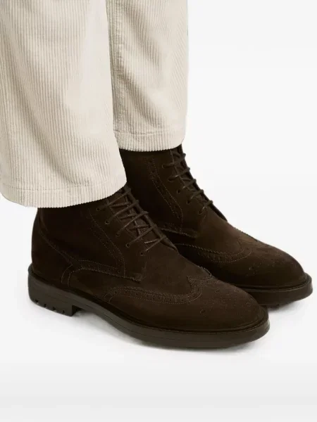 Brogues Kiton din piele de căprioară maro