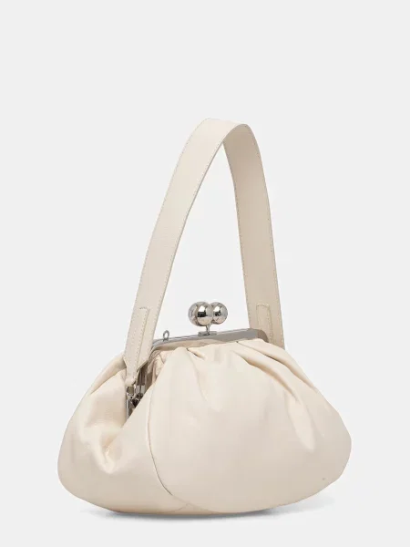 Шкіряна сумочка Weekend Max Mara CUBICO бежевий