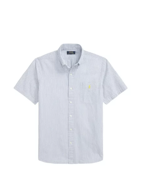Tricou polo Polo Ralph Lauren cu autograf cu 5 buzunare în carouri gri