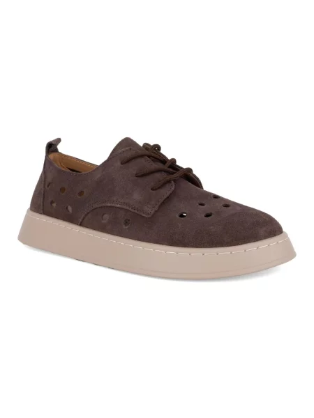 Sneakersy Santino Milano skórzane eleganckie brązowe
