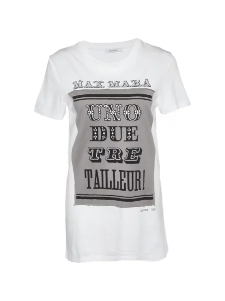 Tricou Max Mara cu imagine cu decolteu rotund alb