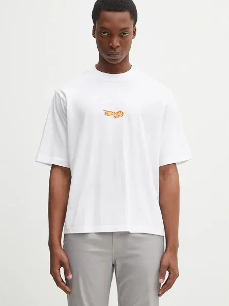 Marcelo Burlon póló County Flame Boxy T-Shirt White Red férfi mintás fehér
