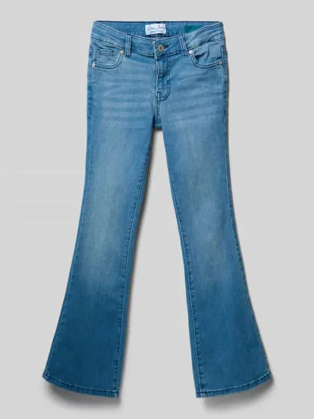 Jeans o kroju rozkloszowanym z naszywką z logo model Veronique' Cars Jeans niebieskie