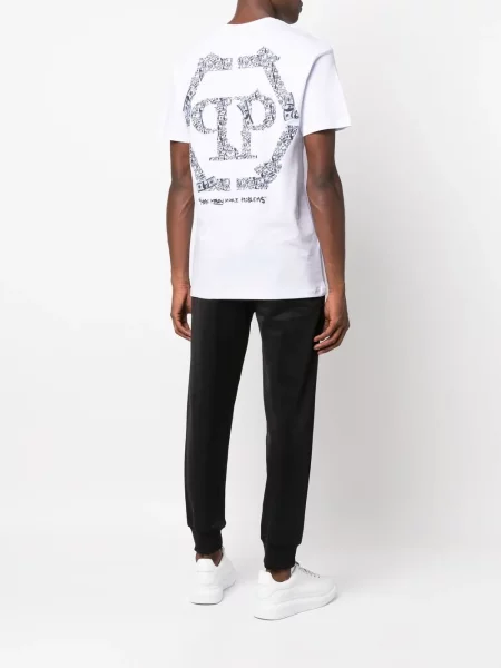 Raštuotas marškinėliai Philipp Plein balta