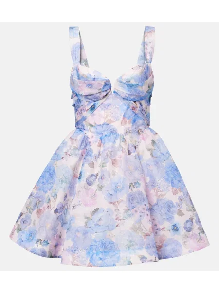 Rochie Zimmermann de in cu model floral drapată