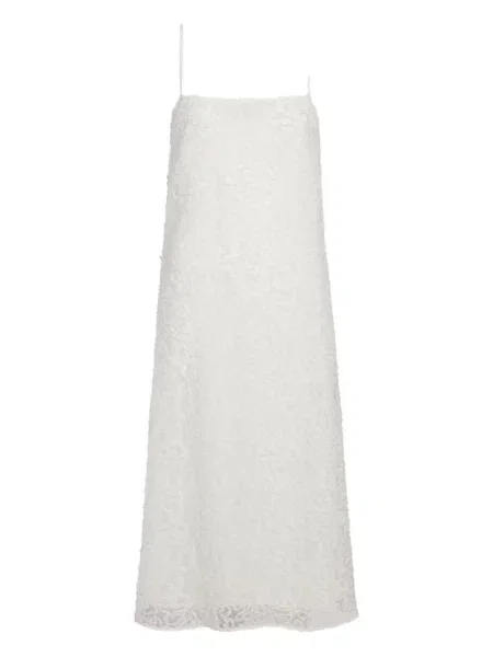 Rochie midi Proenza Schouler cu broderie până la genunchi de costum alb
