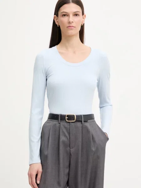 Calvin Klein longsleeve z modalem niebieska