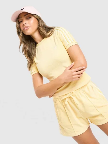 Adidas Originals Tričko Terry Towel Cali Z Froté žlutá bílá