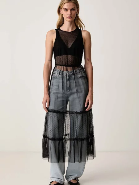 AllSaints rochie evazată TERRA negru