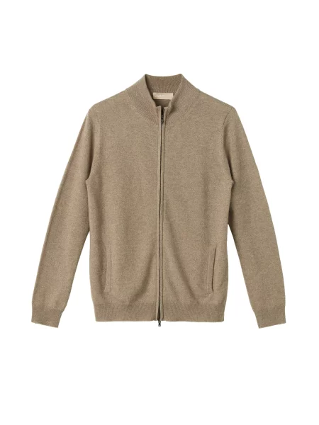 GOBI Cashmere Geacă tricotată Women's Essential Cashmere Full-Zip Cardigan taupe gri