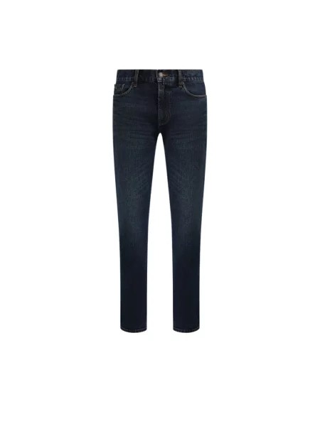 Jeansy straight leg Emporio Armani niebieskie