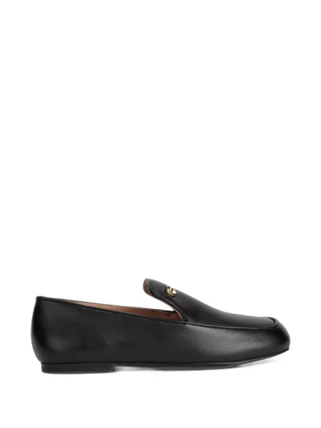 Pantofi loafer Love Moschino din piele cu motiv cu inimi negru