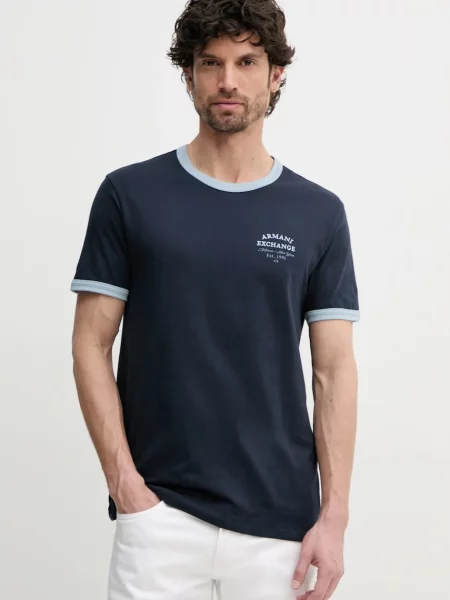 Kratka majica Armani Exchange mornarsko modra