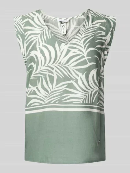 Bluzka Zabaione z dekoltem w serek z krótkim rękawem