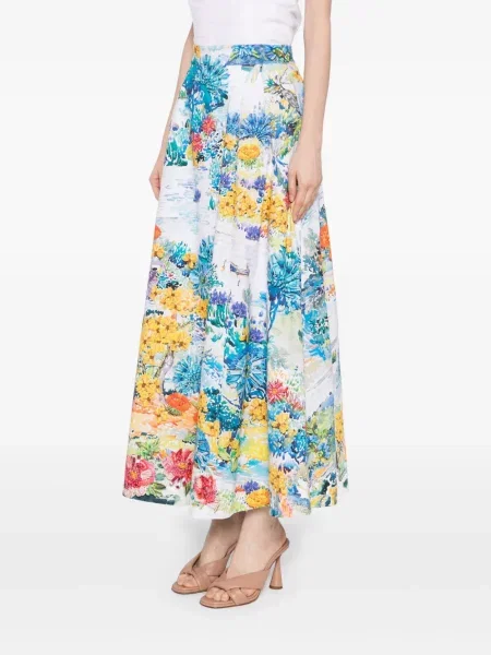 Fustă Mary Katrantzou cu model floral cu imagine alb
