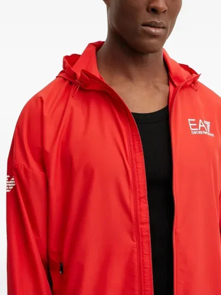 Hoodie Ea7 Emporio Armani κόκκινο