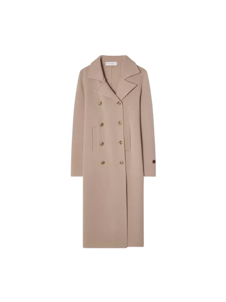 Długi płaszcz Busnel wełniany beżowy
