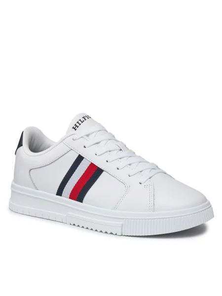 Pantofi Tommy Hilfiger cu dungi alb