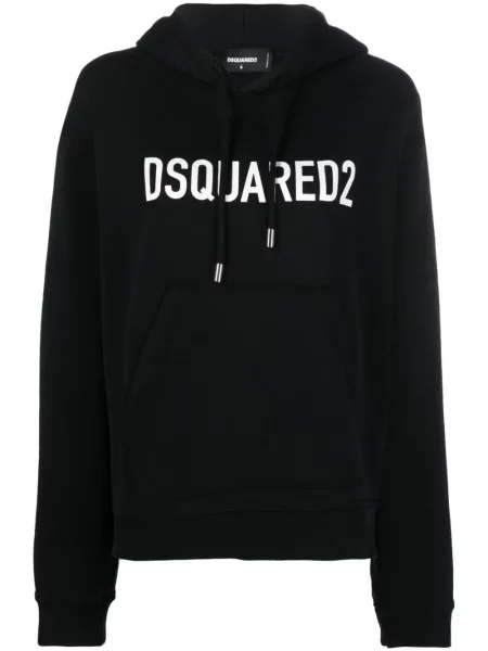 Суичър с качулка Dsquared2 с принт черно