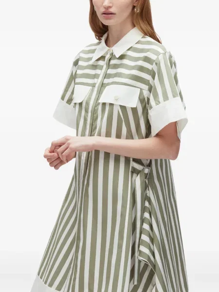 Rochie tip cămașă 3.1 Phillip Lim cu dungi de costum verde