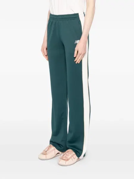 Pantaloni New Balance cu dungi alergare verde