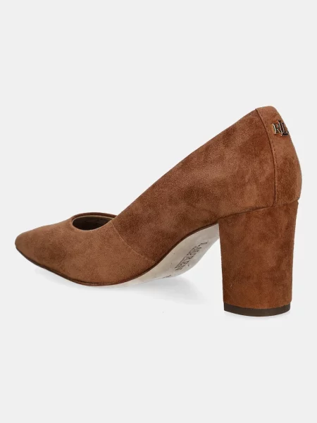 Semišové lodičky Lauren Ralph Lauren Lanette Blkh na hnědá