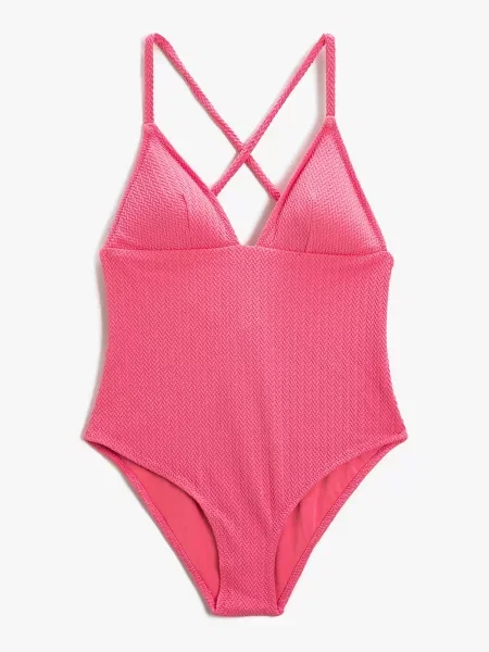 Strój kąpielowy Koton na cienkie ramiączka różowy