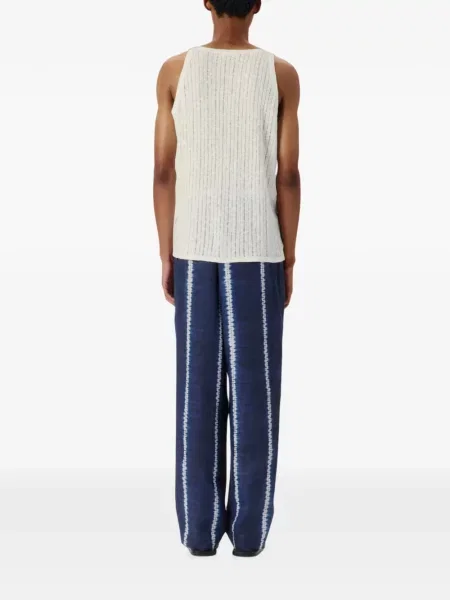 Pantaloni Commas de in cu dungi albastru