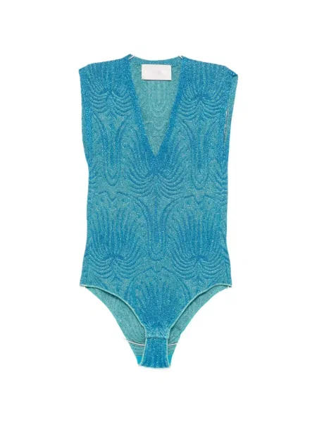 Body Circus Hotel cu decolteu în V albastru