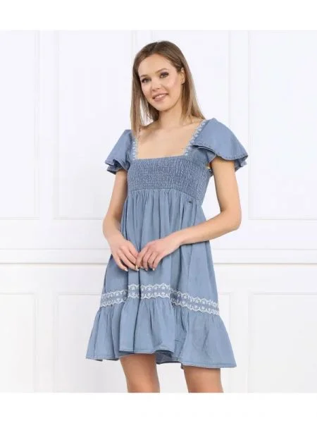 Pepe Jeans rochie jeans Adele mini evazati albastru
