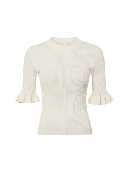 Y.A.S koszula z dzianiny YASMikla Kobiety Sztuczne włókno wypukły wzór tkaniny S biały