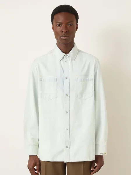 Golden Goose Džínová Košile Journey Oversized Střih tmavě modrá