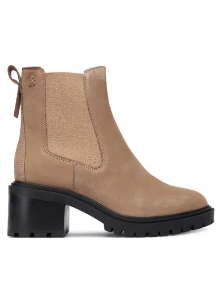 Tommy Hilfiger Botine Th Nubuck Chelsea Cleated Heel bej