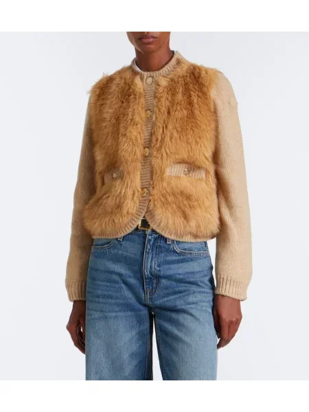 Cardigan Moncler de lână bej