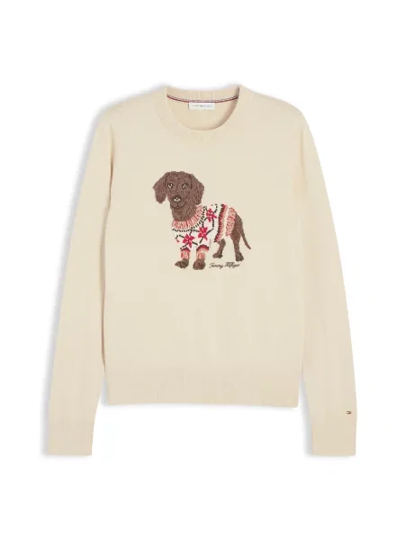TOMMY HILFIGER Pulover nisipiu / ciocolatiu / roșu negru