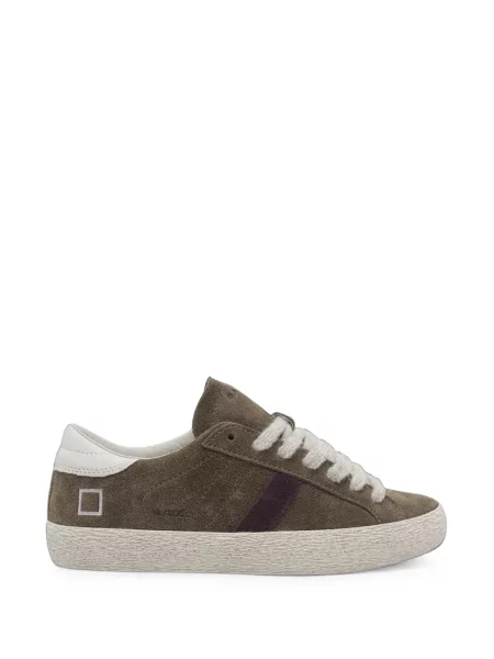 Sneakerși D.a.t.e. din piele de căprioară cu dungi maro