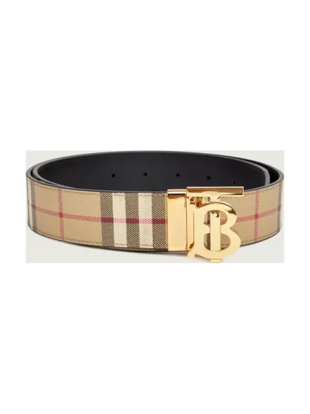 Burberry Curea din piele cu două fețe TB Check bej