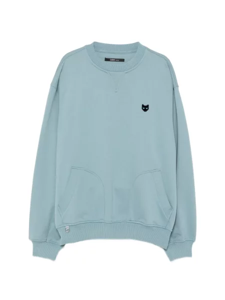 Суичър без качулка Songzio закърпени синьо