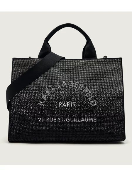 Karl Lagerfeld Shopper táska Rue St-Guillaume szürke / sötétszürke fekete