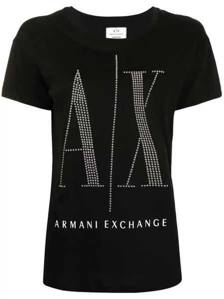 Koszulka Armani Exchange z cekinami czarna