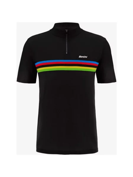 Koszulka Polo Santini x UCI World Champion Tęczowa XXS czarna