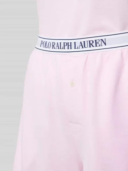 Piżama z wyhaftowanym logo model ‘OXFORD’ Polo Ralph Lauren różowa