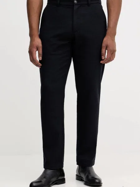 Barbour pantaloni cu lână bleumarin drept