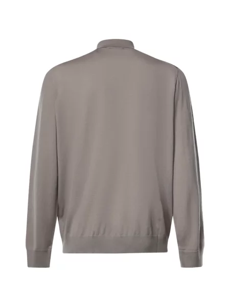 Lung tricou polo Alpha Studio gri