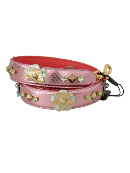 Nerka Dolce And Gabbana skórzana z paskiem różowa