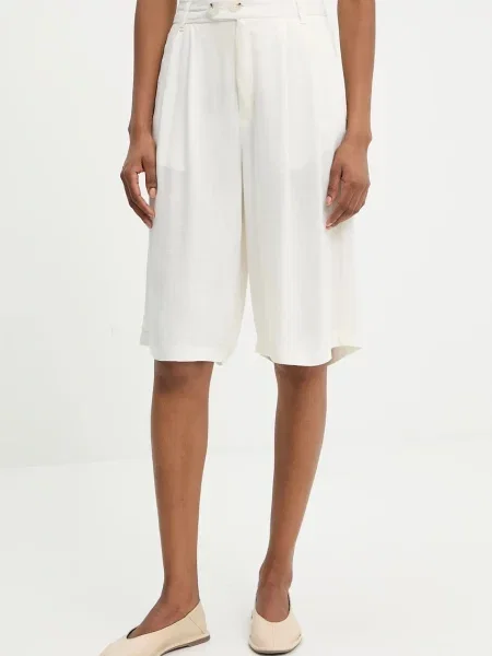 Lanene kratke hlače Answear Lab bela