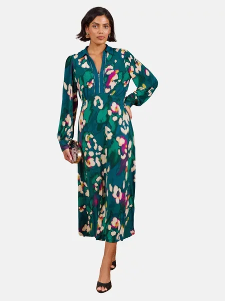 Love & roses Rochie / cyan / verde smarald / fucsia bej